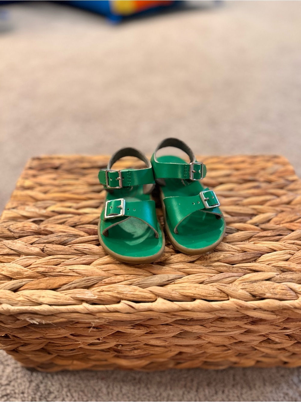 Footmates Adjustable Green Double-Buckle Sandals